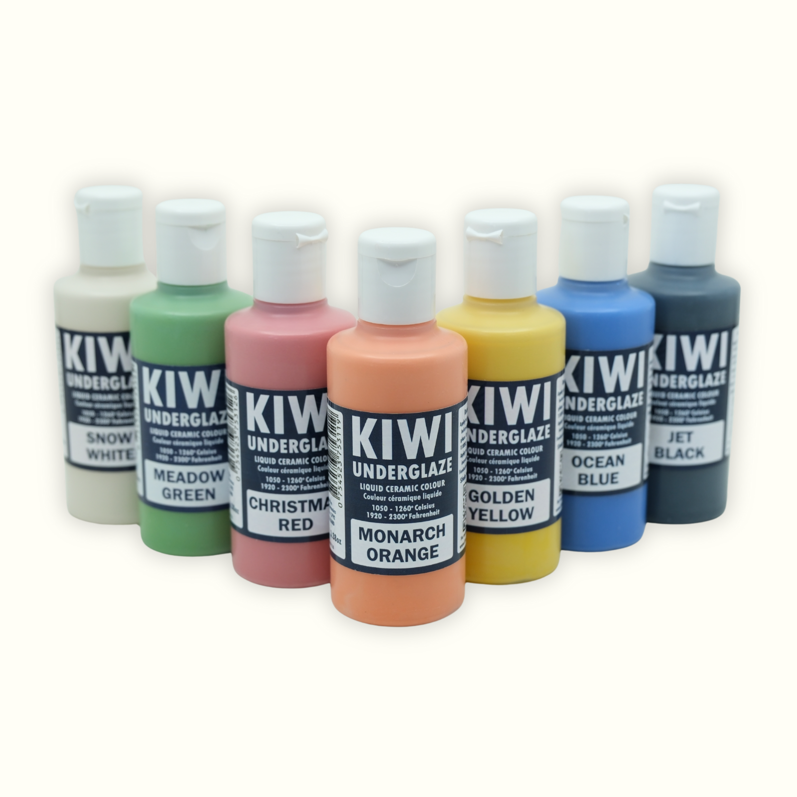 Kiwi underglasyrfärg grundpaket 100 ml 7-färger